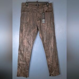 Forever 21 Metallic Like Pants, Cocoa Size 33 X 32